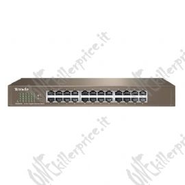 SWITCH TENDA TEG1024D 24P LAN GIGABIT DESKTOP 10/100/1000Mbps RJ45 13inch CASE METALLICO RACKMOUNTABLE