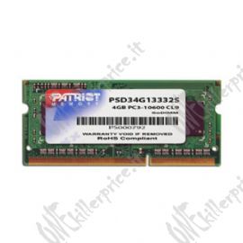 Patriot Memory 4GB DDR3 SODIMM memoria 1 x 4 GB 1333 MHz