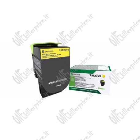 Lexmark 71B20Y0 cartuccia toner 1 pz Originale Giallo