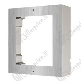 HIKVISION Cornice 1 modulo. Contiene cornice e scatola da parete per posto esterno silver in alluminio - DS-KD-ACW1/S