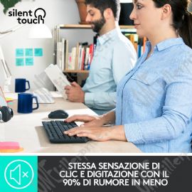 Logitech MK295 Kit Mouse e Tastiera Wireless – Tecnologia SilentTouch, Tastierino Numerico, Tasti Scelta Rapida, Tracciamento Ottico Avanzato, Ricevitore USB Nano, Senza Lag, Meno 90% di Rumore