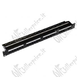 PATCH PANEL 19'' LINK NON SCHERMATO UTP 24 PORTE 8 POLI RJ45 PER RETI CATEGORIA 6 - 1 UNITA' NERO