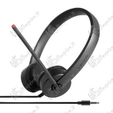 Lenovo Stereo Analog Auricolare Cablato A Padiglione Ufficio Nero