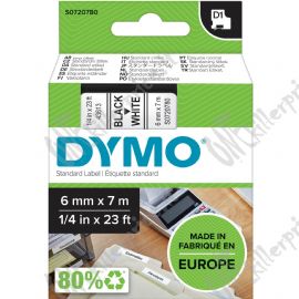 DYMO D1 - Standard Etichette - Nero su bianco - 6mm x 7m