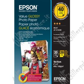 Epson Value Glossy Photo Paper - 10x15cm - 2x 20 Fogli (BOGOF)