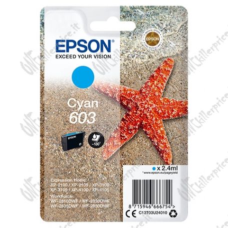 Epson Singlepack Cyan 603 Ink