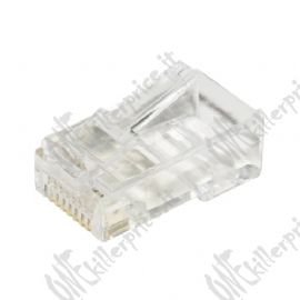 PLUG LINK RJ45 CAT 5E UTP NON SCHERMATO CON INSERTO PER CAVO FLESSIBILE - Confezione 100pz