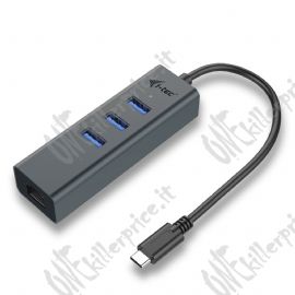 i-tec Metal C31METALG3HUB hub di interfaccia USB 3.2 Gen 2 (3.1 Gen 2) Type-C 5000 Mbit/s Grigio