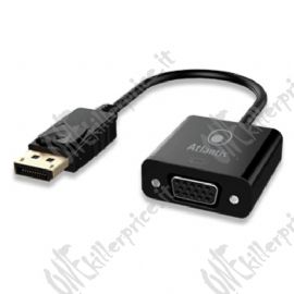 Atlantis Land A04-DP_VGA cavo e adattatore video 0,2 m VGA (D-Sub) DisplayPort Nero