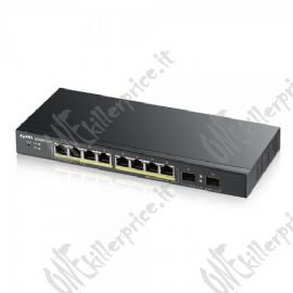 SWITCH ZYXEL GS-1900-8HP v3 8P GIGABIT PoE(erogazionePoE fino a 70W)Supporto IPv6, VLAN-Design senza ventole,WEB MANAGED Desktop