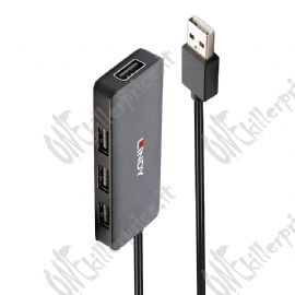 Lindy 42986 hub di interfaccia USB 2.0 480 Mbit/s Nero