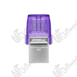 Kingston Technology DataTraveler microDuo 3C unità flash USB 256 GB USB Type-A / USB Type-C 3.2 Gen 1 (3.1 Gen 1) Acciaio inossidabile, Porpora