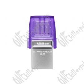 Kingston Technology DataTraveler microDuo 3C unità flash USB 128 GB USB Type-A / USB Type-C 3.2 Gen 1 (3.1 Gen 1) Acciaio inossidabile, Porpora