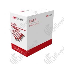 Cavo LAN Hikvision U/UTP Cat 6 24AWG CPR(Cca s1b d1 a1) LSZH 0.53mm 305mt Blu - DS-1LN6UEL3