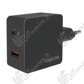 LogiLink Steckdosendapter 1x USB 1x USB-C - PA0220