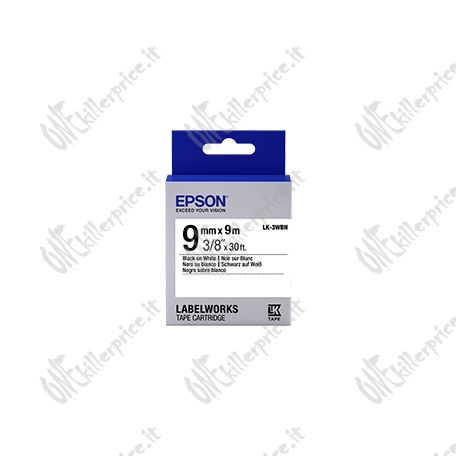 ORIGINAL Epson Nastro Nero su bianco LK-3WBN C53S653003