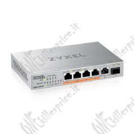 XMG-105HP - Switch Unmanaged, 5 Porte 2.5GbE PoE (erogazione fino a 70W), 1 porta 10GbE SFP+, Desktop / XMG-105HP-EU0101F