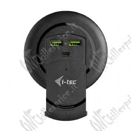 HUB I-TEC Built-in Desktop Fast Charger, USB-C PD 3.0 + 3x USB 3.0, 96W, CHARGER96WD