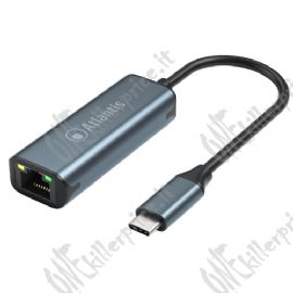 ADATTATORE ATLANTIS A04-TC_LAN da USB-C a Gigabit Lan IN: 1x USB-C OUT: 1x Gigabit