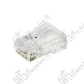 LINK CONFEZIONE 100 CONNETTORI 8 POLI CAT 6 UTP NON SCHERMATO RJ45 CON FORI PER CAVO FLESSIBILE - LKPL86F