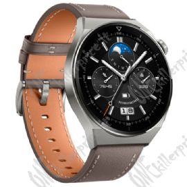 Watch GT 3 Pro Titanium, smart watch titanio, 46mm; Armband: grigioes Lederarmband