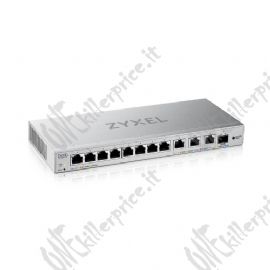 Switch SMART MANAGED, 8 porte Gigabit, 3 porte 10MGbE, 1 porte SFP+ 10GbE, - Easy Management per VLAN, QoS - FANLESS