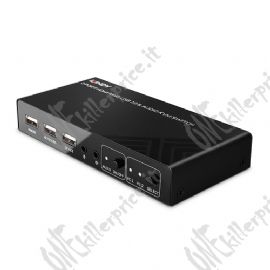 Switch LINDY KVM HDMI 4K60, USB 2.0 & Audio, 2 Porte - 32809