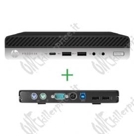 RICONDIZIONATO MINI PC HP RINOVO REFURBISHED DM 400-600 G3 RN65522402 i5-6x00 8GB SSD NEW 256GB + Docking Station W10P