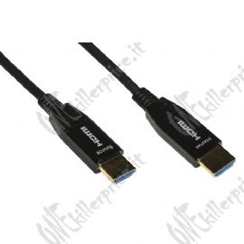 CAVO LINK HDMI 2.0 TO HDMI, M/M, 10MT, AOC FIBRA OTTICA IBRIDO, HDCP, ARC, EDID 4K - 60HZ, 4:4:4, NERO, LKCHD10F