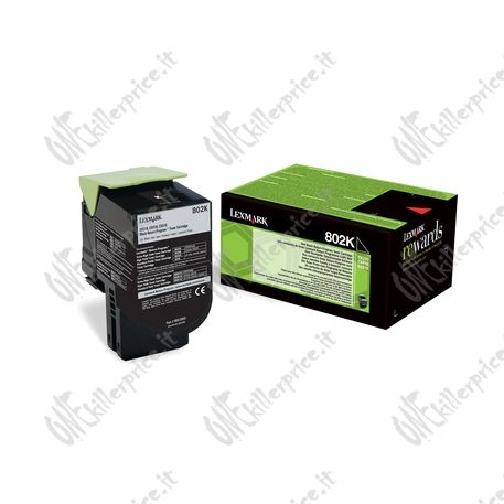 Lexmark 802K cartuccia toner 1 pz Originale Nero